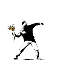 Ilustración del lanzador de flores de Banksy