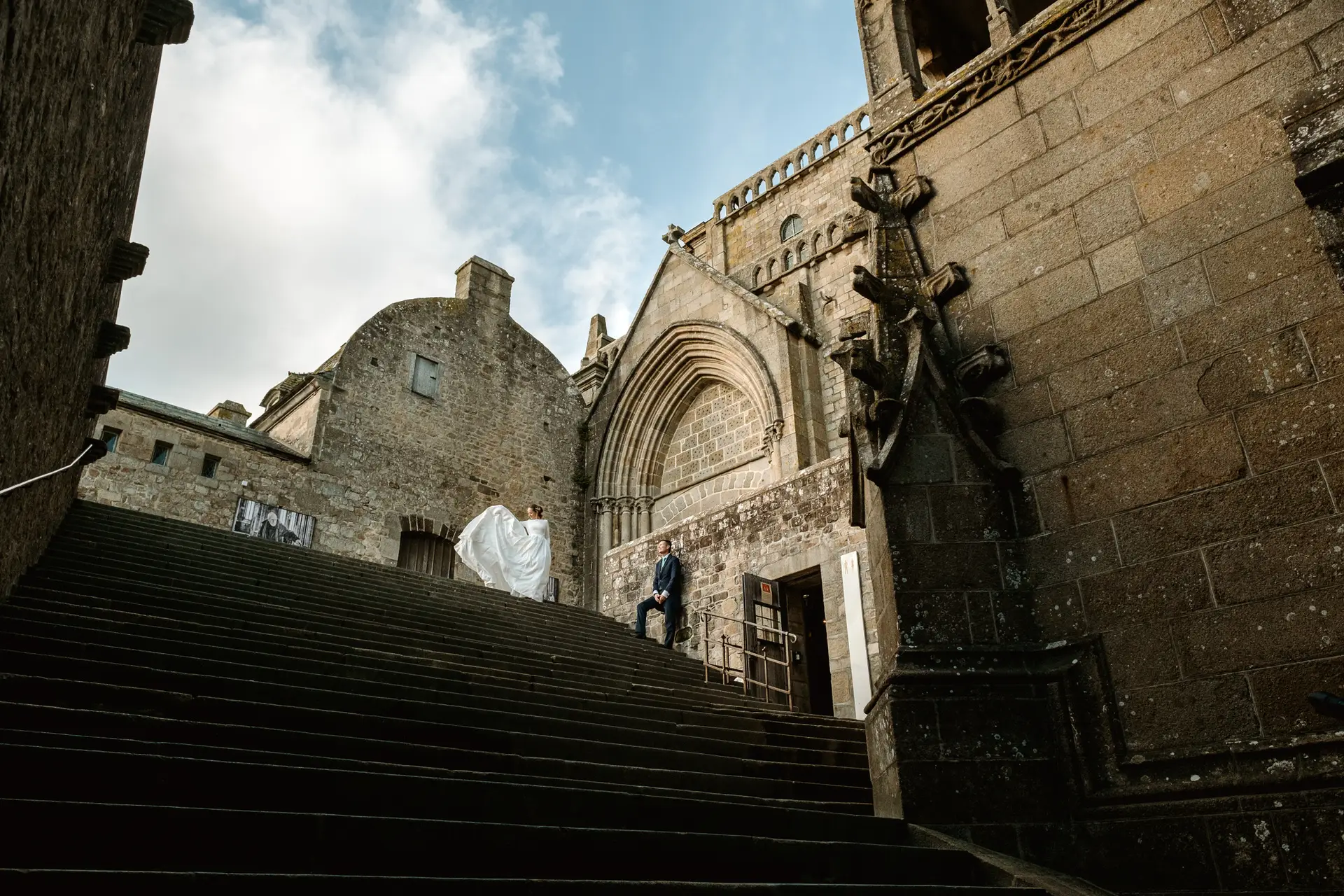 Escalinata de la abadía del Mont Saint-Michel